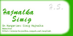 hajnalka simig business card